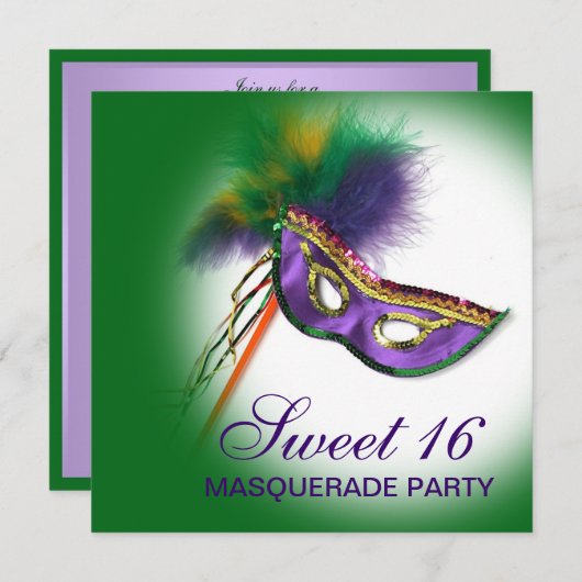 Partij van 16 Maskerade van het Masker van de veer Kaart (Voorkant / Achterkant)