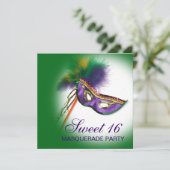 Partij van 16 Maskerade van het Masker van de veer Kaart (Staand voorkant)