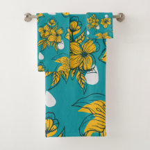 Partij van 3 badhanddoeken - gele lichtjes