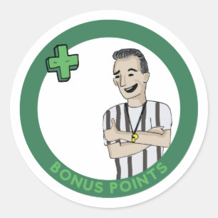 Partij van 5 Bonuspunten Ronde Sticker