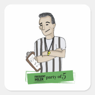 Partij van 5 - Greg the Referee Vierkante Sticker