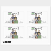 Partij van 5 rechthoek rechthoekige sticker (Vel)