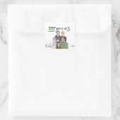 Partij van 5 vierkante sticker (Tas)