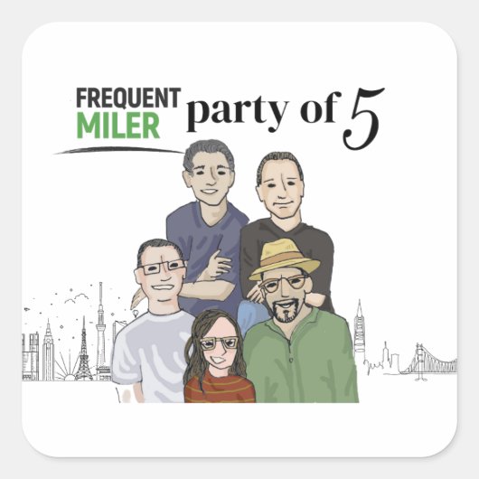 Partij van 5 vierkante sticker (Voorkant)