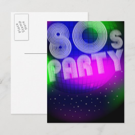 Partij van de 80 uitnodiging briefkaart (Voorkant / Achterkant)