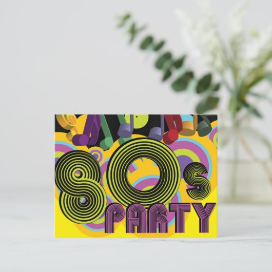 Partij van de 80 uitnodiging briefkaart (Staand voorkant)