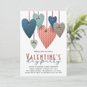 Partij van de Retro Valentijnsdag Kaart (Staand voorkant)