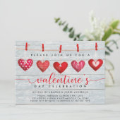 Partij van de Rustieke Valentijnsdag Kaart (Staand voorkant)