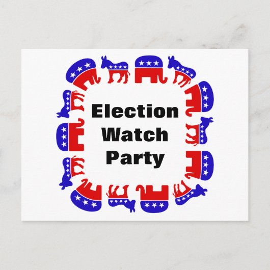 Partij van de verkiezingswaarneming briefkaart (Voorkant)