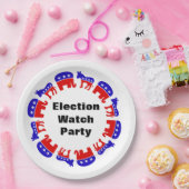 Partij van de verkiezingswaarneming papieren bordje (Feest)