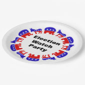 Partij van de verkiezingswaarneming papieren bordje (Gekanteld)