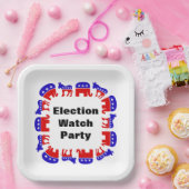 Partij van de verkiezingswaarneming papieren bordje (Feest)
