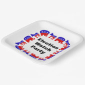 Partij van de verkiezingswaarneming papieren bordje (Gebogen)