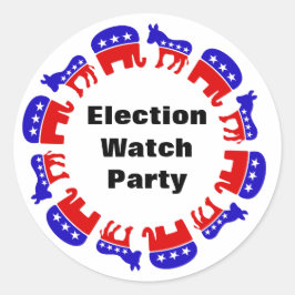 Partij van de verkiezingswaarneming ronde sticker
