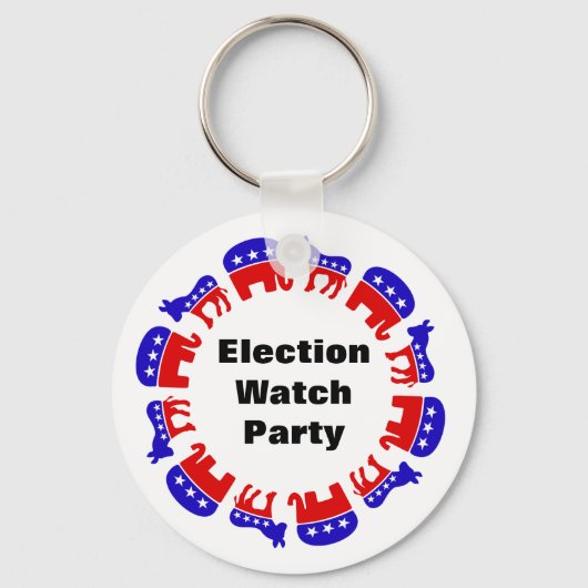 Partij van de verkiezingswaarneming sleutelhanger (Voorkant)