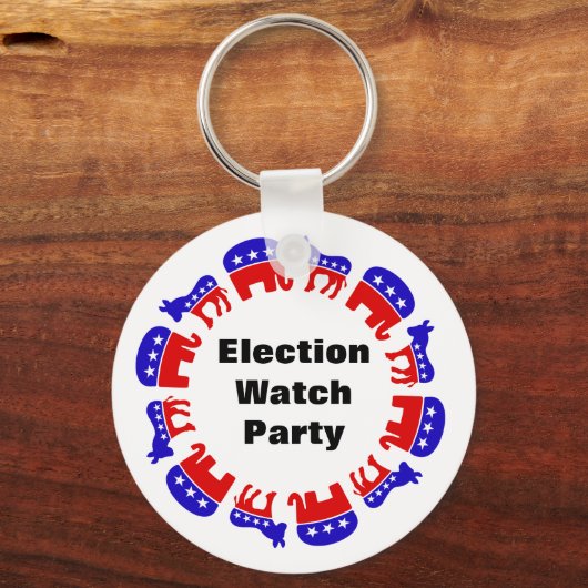Partij van de verkiezingswaarneming sleutelhanger (Achterkant)