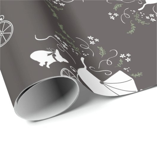 Partij van het Franse Bulldog-thema - Neutraal Bab Cadeaupapier (Rol Hoek)