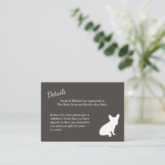 Partij van het Franse Bulldog-thema - Neutraal Bab Informatiekaartje (Staand voorkant)