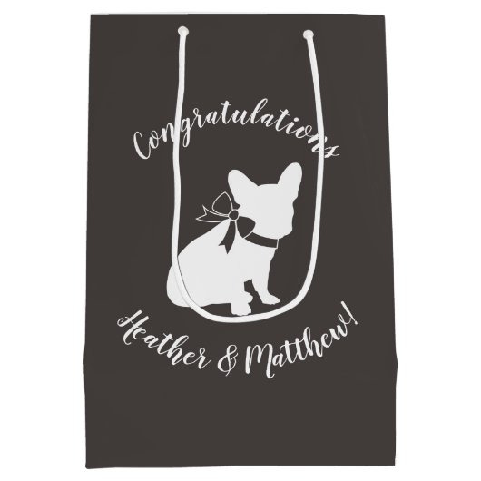 Partij van het Franse Bulldog-thema - Neutraal Bab Medium Cadeauzakje (Achterkant)