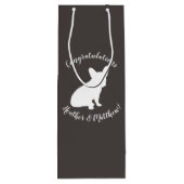 Partij van het Franse Bulldog-thema - Neutraal Bab Wijn Cadeautas (Achterkant)