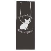 Partij van het Franse Bulldog-thema - Neutraal Bab Wijn Cadeautas (Voorkant)