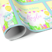 Partij van het kind Llamas op maat Cadeaupapier (Rol Hoek)