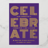 PARTIJ VAN HET MODERNE AFSTUDEERDER | Klasse van P Folie Uitnodiging (Voorkant)