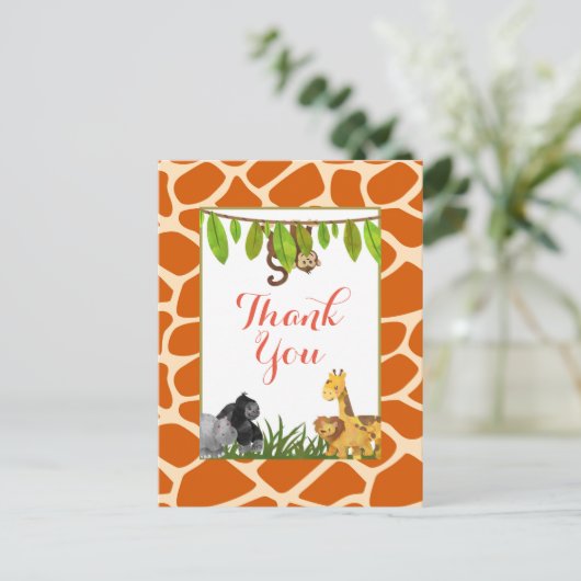 Partij van het Thema van het Oerwoud van de safari Briefkaart (Staand voorkant)