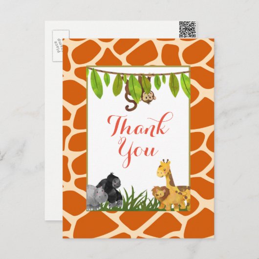 Partij van het Thema van het Oerwoud van de safari Briefkaart (Voorkant / Achterkant)