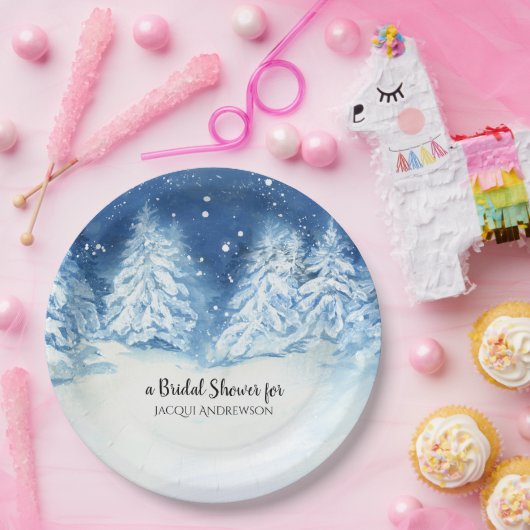 Partij van het vrijgezellenfeest | Sneeuwstormbome Papieren Bordje (Feest)