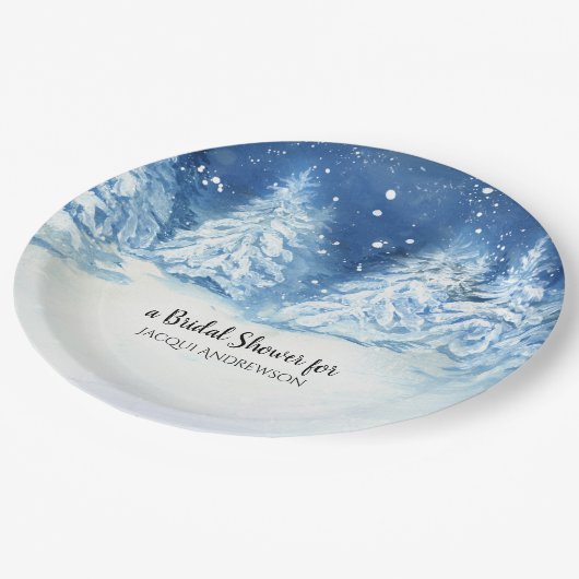 Partij van het vrijgezellenfeest | Sneeuwstormbome Papieren Bordje (Gekanteld)