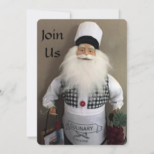 PARTIJ VAN HOLIDAAG INVITE MET SANTA ALS CHEF KAART