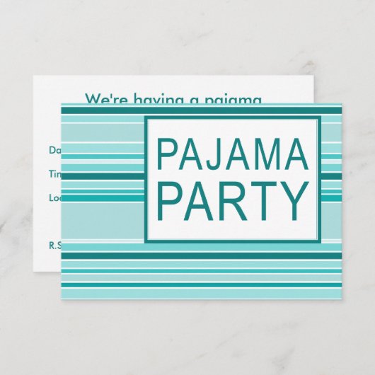 partij van pajama kaart (Voorkant / Achterkant)