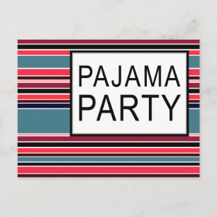 partij van pajama uitnodiging briefkaart