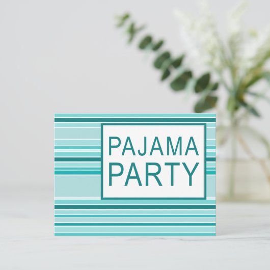 partij van pajama uitnodiging briefkaart (Staand voorkant)