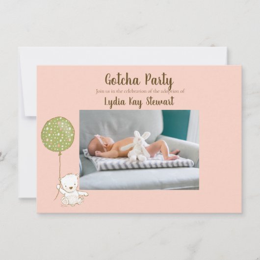 Partij voor adoptie "Gotcha" voor meisjes personal Kaart (Voorkant)