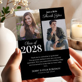 Partij voor afstuderen in een broer of zus bedankkaart