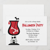 Partij voor Bloed en Fangs Halloween Kaart (Voorkant / Achterkant)