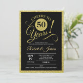 Partij voor de 50e Jubileum - Gold Black Kaart (Staand voorkant)