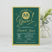 Partij voor de 55e Jubileum - Emerald Green Gold Kaart (Staand voorkant)