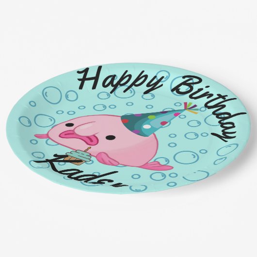 Partij voor de Birthday Blobfish Papieren Bordje (Gekanteld)