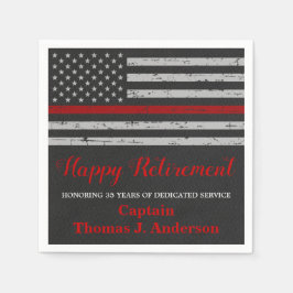 Partij voor de pensioen van de brandweerman met de servet