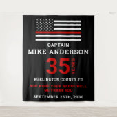 Partij voor de pensioen van de brandweerman met de wandkleed (Voorkant)