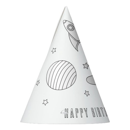 Partij voor de Ruimte - Kleur uw eigen Pet Feesthoedjes (Links)