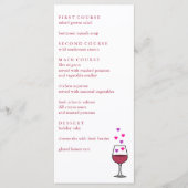 Partij voor de Valentijnsdag van wijn Menu (Voorkant)