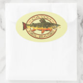 Partij voor de vrijlating van vliegvisvangsten ovale sticker (Tas)