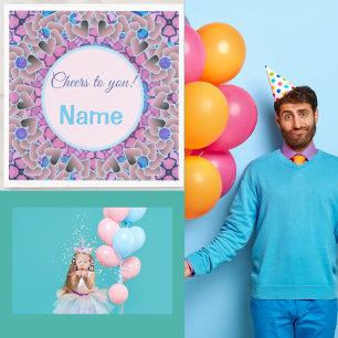  partij voor harten met aangepaste Sjabloon tekst Servet