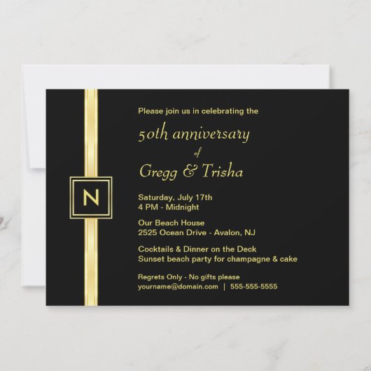 Partij voor het 50e Jubileum - Fotouitnodigingen Kaart (Achterkant)