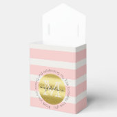 Partij voor het Monogram Gold Glitter Pink Stripes Bedankdoosjes (Geopend)