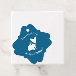 Partij voor het thema Bulldog - Baby shower Blue Bedankjes Labels